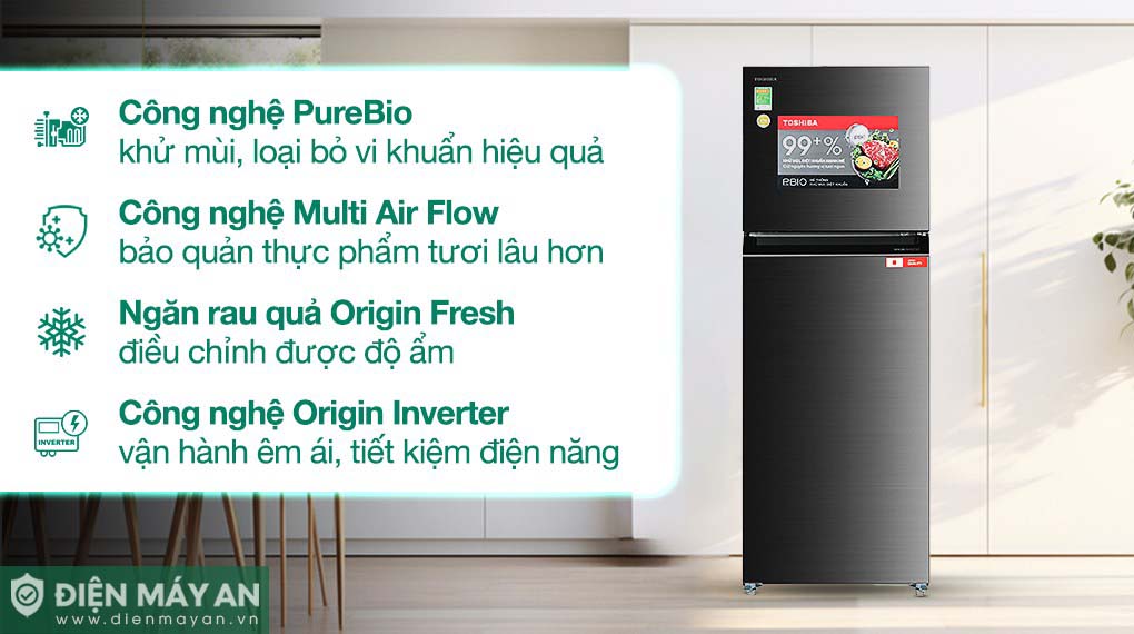 Tủ Lạnh Toshiba Inverter 338 Lít GR-RT468WE-PMV(58)-MM - tổng quan thiết kế